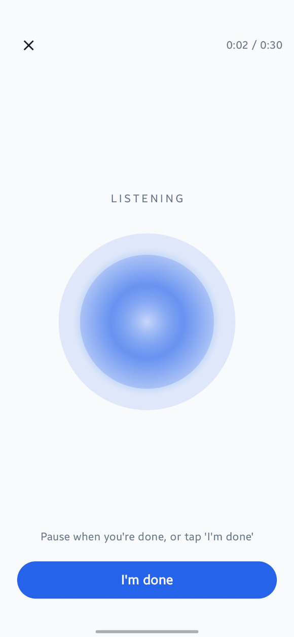 Voice capture screen listening for a spoken transaction